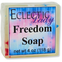 Freedom Handmade Glycerin Soap featuring Red White and Blue Stars