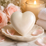 Wild Peach Poppies Handmade Heart Soap