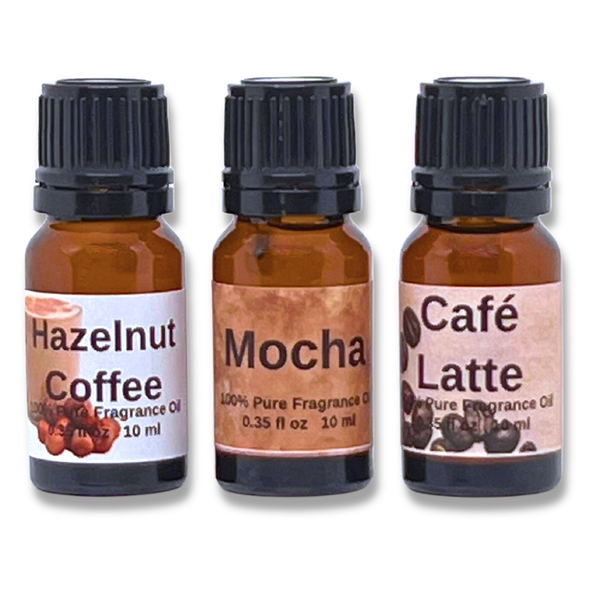 Cafe Trio Fragrance Oil Collection, 10 ml Premium, Long Lasting Diffuser Oils, Aromatherapy