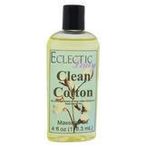 Clean Cotton Massage Oil, Perfect for Aromatherapy and Relaxation, Preservative Free