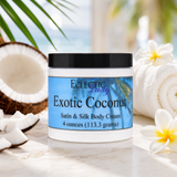 Exotic Coconut Satin and Silk Cream,  Body Cream, Body Lotion