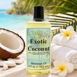 Exotic Coconut Massage Oil, Perfect for Aromatherapy and Relaxation, Preservative Free