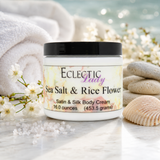 Sea Salt And Rice Flower Satin and Silk Cream,  Body Cream, Body Lotion
