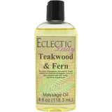 Teakwood and Fern Massage Oil, Perfect for Aromatherapy and Relaxation, Preservative Free
