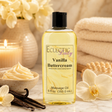 Vanilla Buttercream Massage Oil, Perfect for Aromatherapy and Relaxation, Preservative Free
